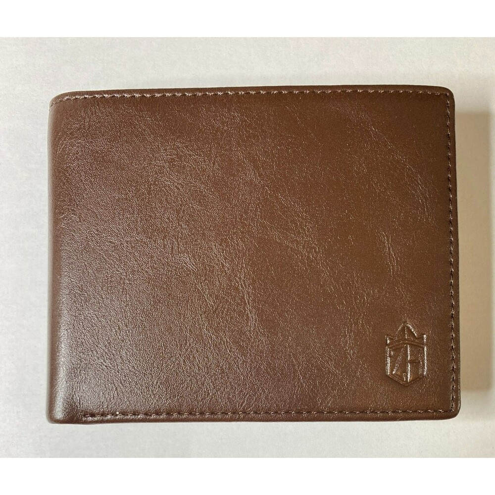 Zitahli Men's Slim Bifold Vegan Leather Wallet, RFID Blocking 11 Card - Brown